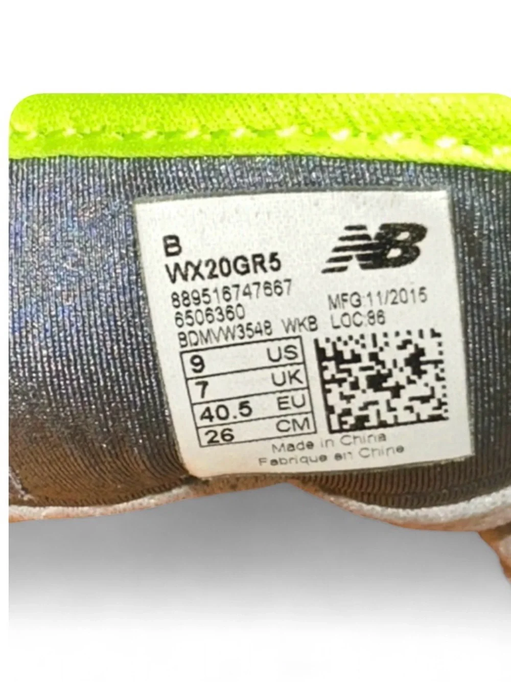New Balance Gray Athletic Shoes with Neon Green Accents